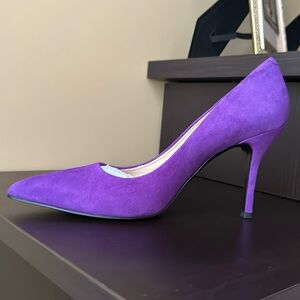 NWB Nine West Flax Pumps Purple Suede Size 10 Heel Hight 3 1/2in.